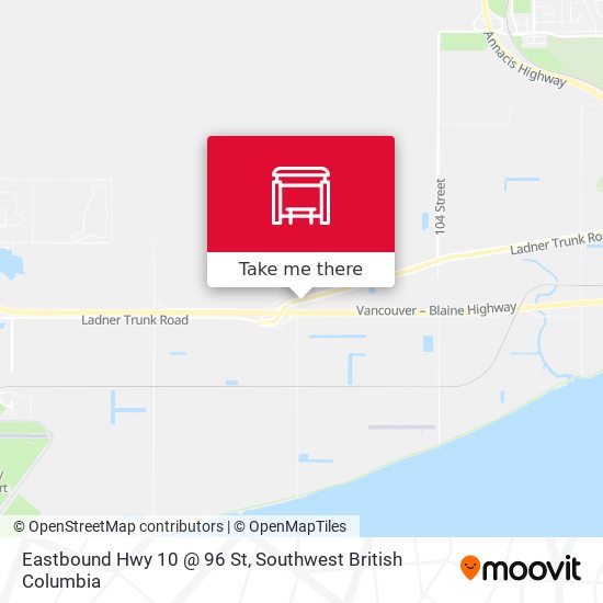 Eastbound Hwy 10 @ 96 St map