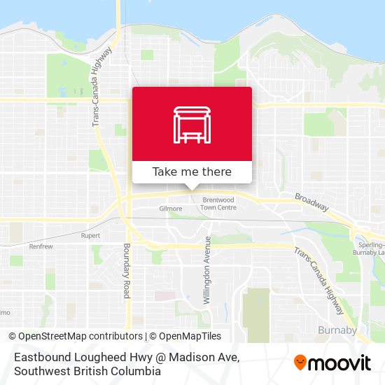 Eastbound Lougheed Hwy @ Madison Ave map