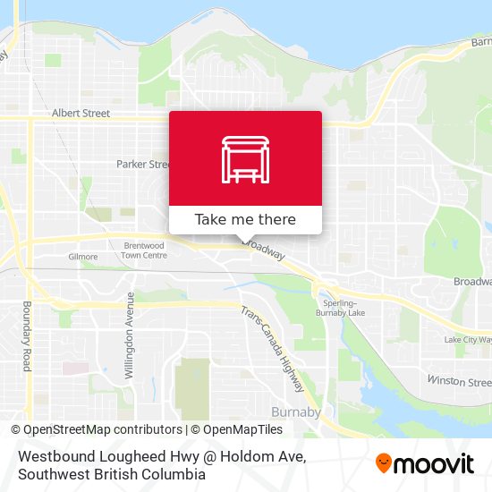 Westbound Lougheed Hwy @ Holdom Ave map