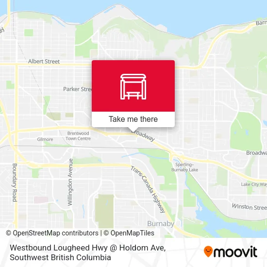 Westbound Lougheed Hwy @ Holdom Ave map