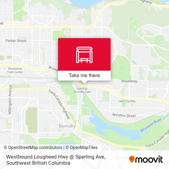 Westbound Lougheed Hwy @ Sperling Ave map