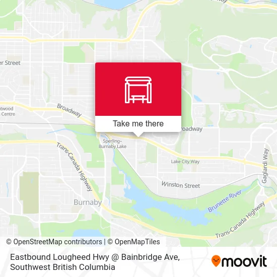 Eastbound Lougheed Hwy @ Bainbridge Ave map