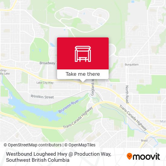 Westbound Lougheed Hwy @ Production Way map