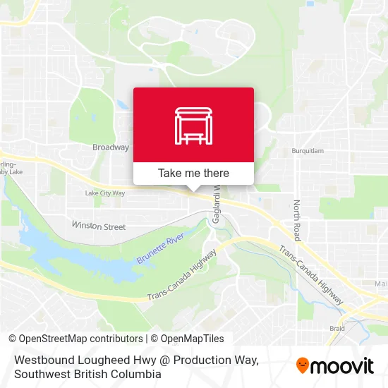 Westbound Lougheed Hwy @ Production Way map