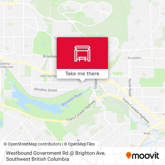 Westbound Government Rd @ Brighton Ave map