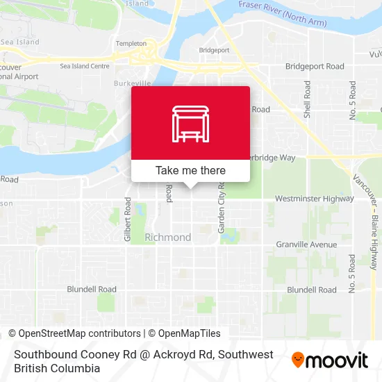 Southbound Cooney Rd @ Ackroyd Rd map