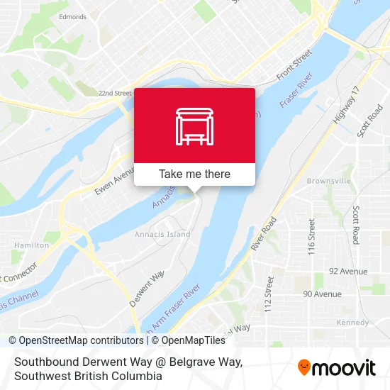 Southbound Derwent Way @ Belgrave Way map