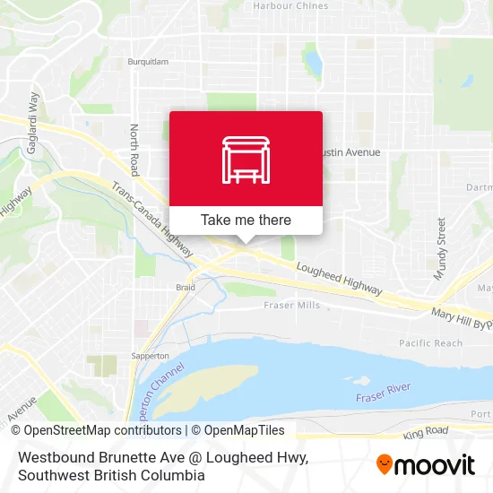 Westbound Brunette Ave @ Lougheed Hwy map
