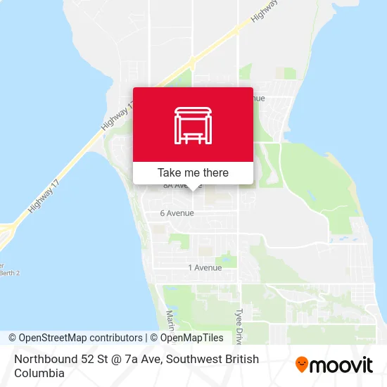 Northbound 52 St @ 7a Ave map