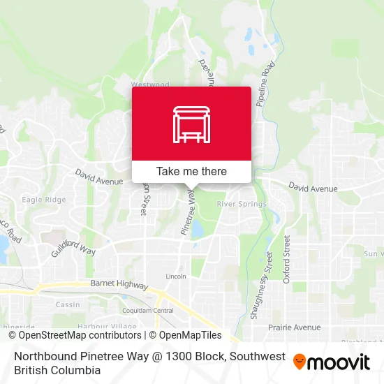 Northbound Pinetree Way @ 1300 Block map