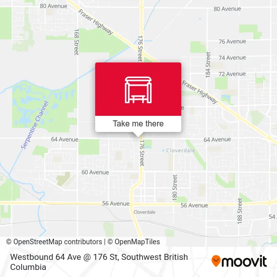 Westbound 64 Ave @ 176 St map