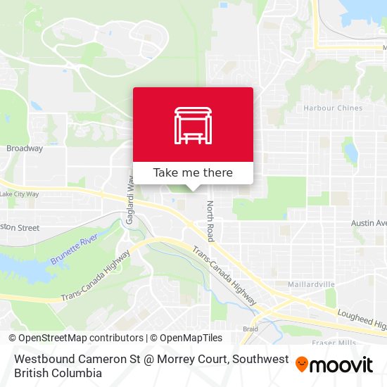 Westbound Cameron St @ Morrey Court map