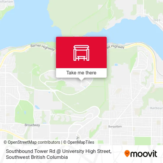 Southbound Tower Rd @ University High Street map