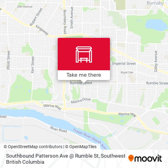 Southbound Patterson Ave @ Rumble St map