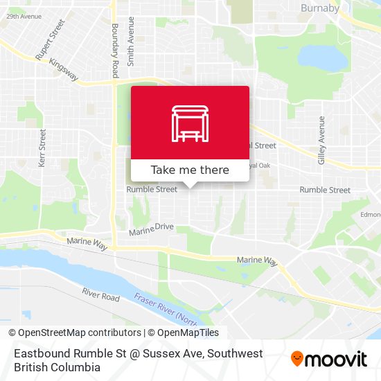 Eastbound Rumble St @ Sussex Ave map