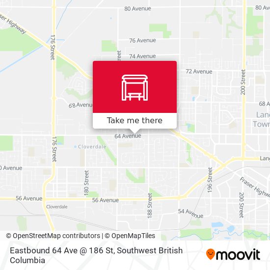 Eastbound 64 Ave @ 186 St map