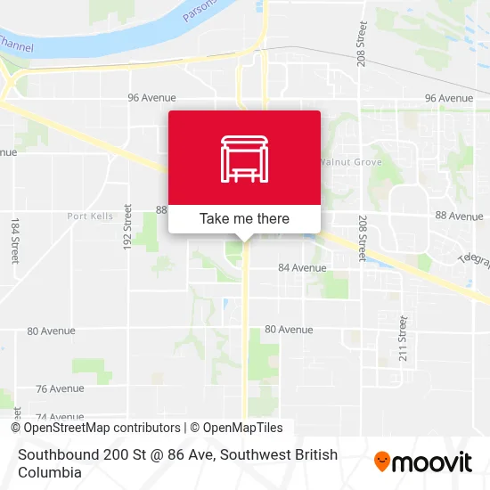 Southbound 200 St @ 86 Ave map
