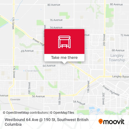 Westbound 64 Ave @ 190 St map