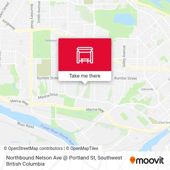 Northbound Nelson Ave @ Portland St map