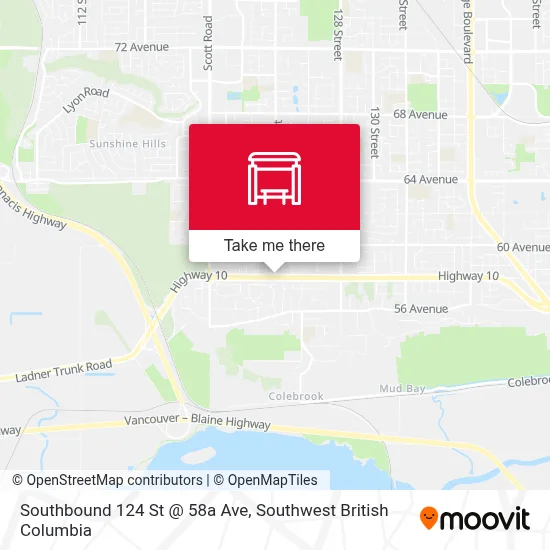 Southbound 124 St @ 58a Ave map