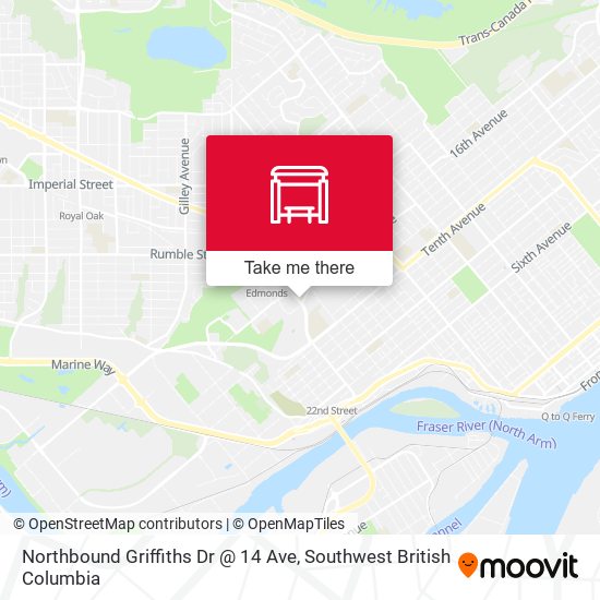 Northbound Griffiths Dr @ 14 Ave map