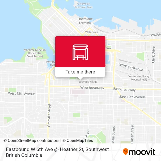 Eastbound W 6th Ave @ Heather St map