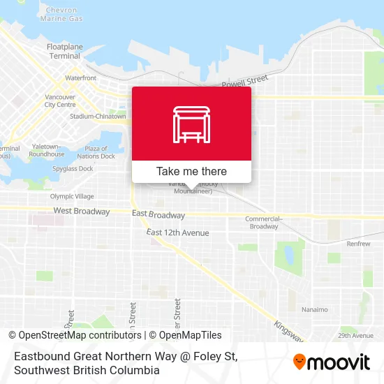 Eastbound Great Northern Way @ Foley St map
