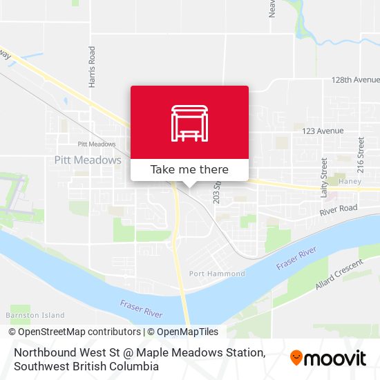 Northbound West St @ Maple Meadows Station map