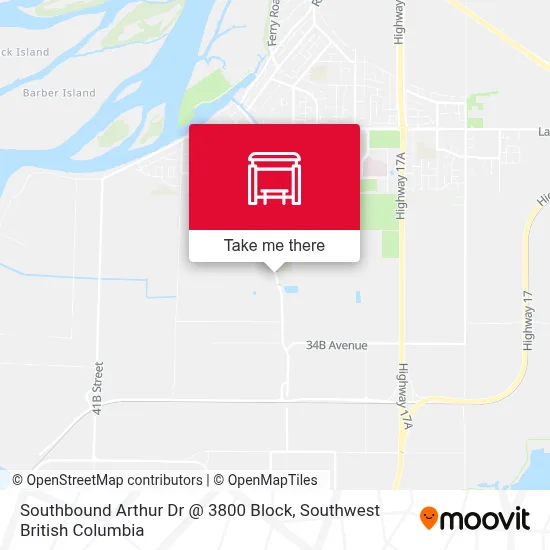 Southbound Arthur Dr @ 3800 Block map