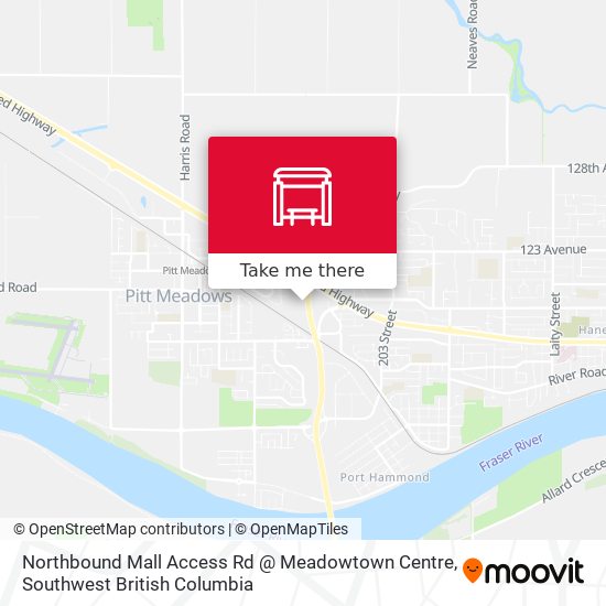 Northbound Mall Access Rd @ Meadowtown Centre map