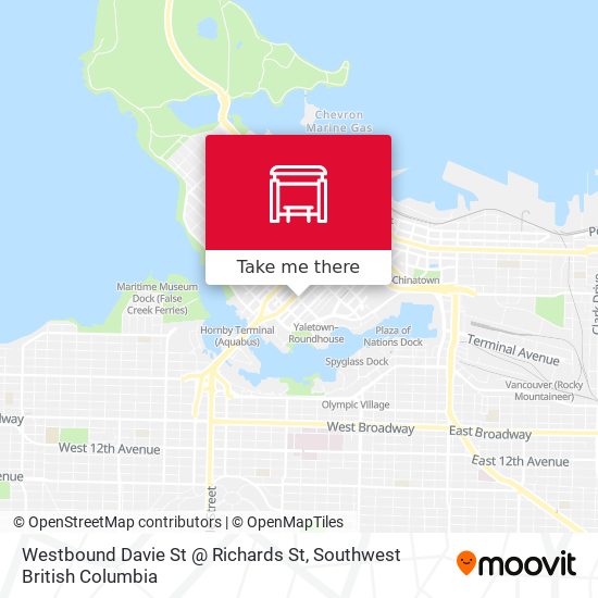 Westbound Davie St @ Richards St map