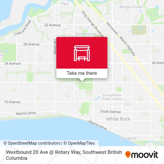 Westbound 20 Ave @ Rotary Way map