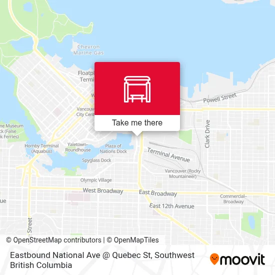Eastbound National Ave @ Quebec St map