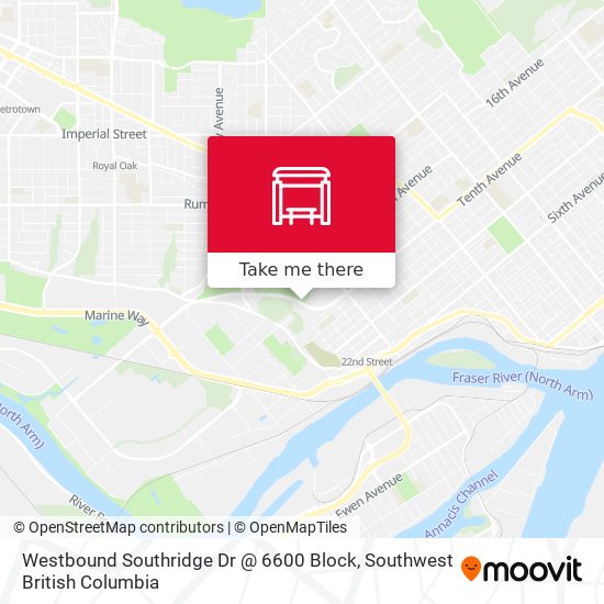 Westbound Southridge Dr @ 6600 Block map