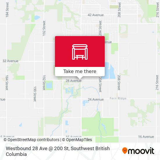Westbound 28 Ave @ 200 St map