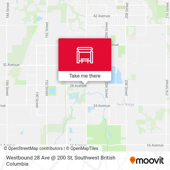 Westbound 28 Ave @ 200 St map