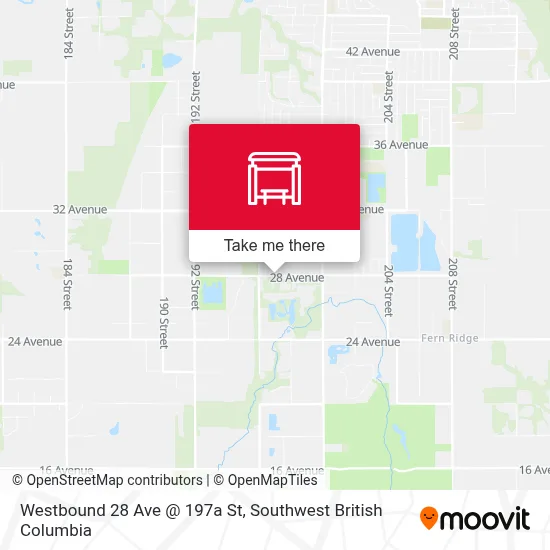 Westbound 28 Ave @ 197a St map