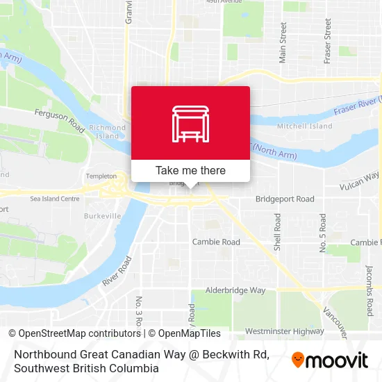 Northbound Great Canadian Way @ Beckwith Rd map