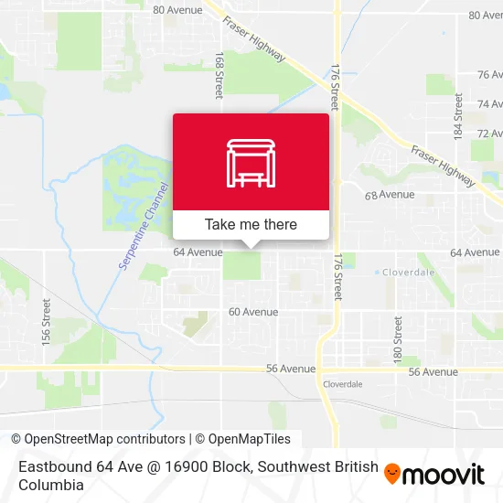 Eastbound 64 Ave @ 16900 Block map