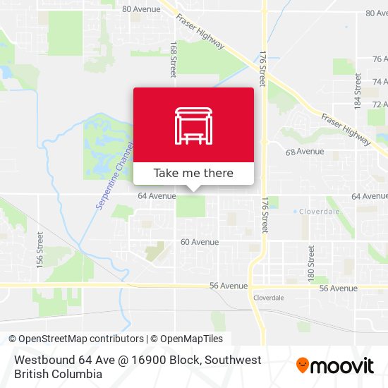 Westbound 64 Ave @ 16900 Block map