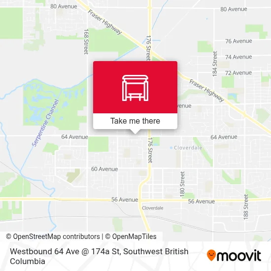 Westbound 64 Ave @ 174a St map