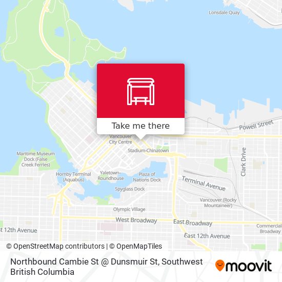 Northbound Cambie St @ Dunsmuir St map