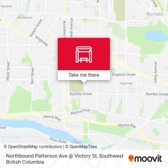 Northbound Patterson Ave @ Victory St map