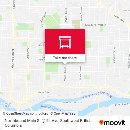 Northbound Main St @ 54 Ave map