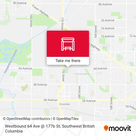Westbound 64 Ave @ 177b St map