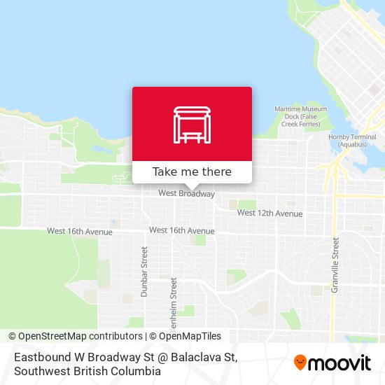 Eastbound W Broadway St @ Balaclava St map