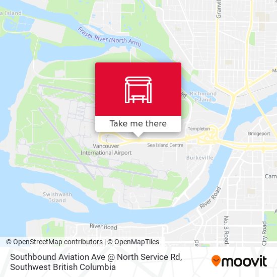 Southbound Aviation Ave @ North Service Rd map