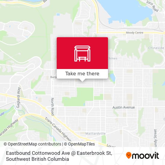 Eastbound Cottonwood Ave @ Easterbrook St map