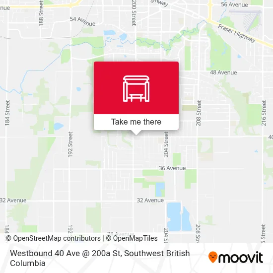 Westbound 40 Ave @ 200a St map