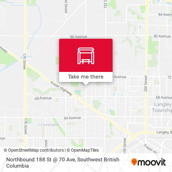 Northbound 188 St @ 70 Ave map